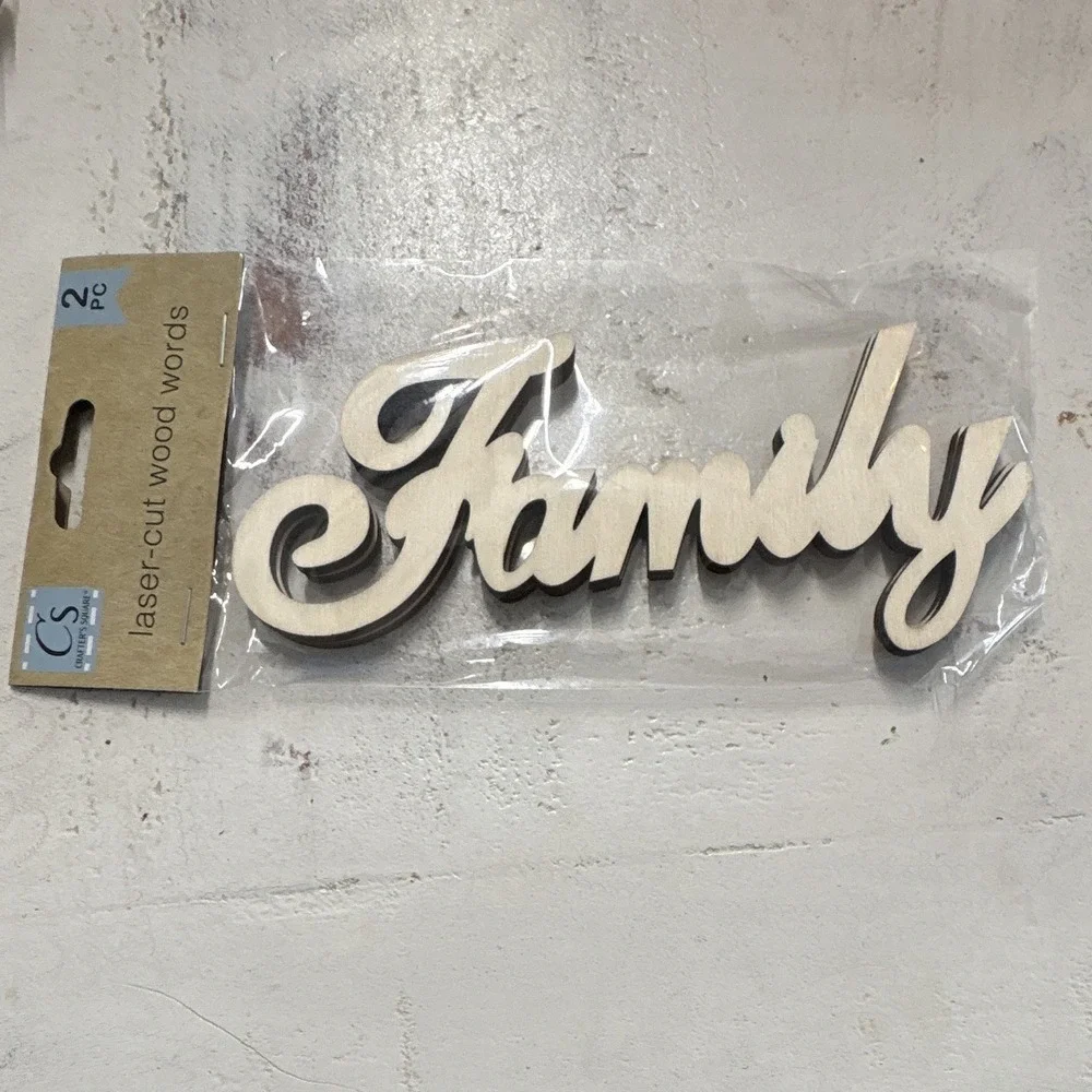 Crafter's Square Laser-Cut Wood Word Signs Believe Family Home 3 Pack